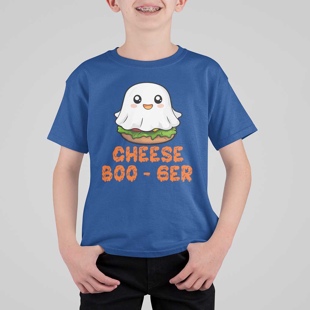Funny Halloween T Shirt For Kid Cheese Boo-ger Cute Hamburger Ghost - Wonder Print Shop