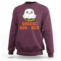 Funny Halloween Sweatshirt Cheese Boo-ger Cute Hamburger Ghost - Wonder Print Shop