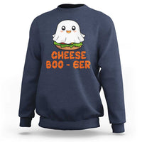 Funny Halloween Sweatshirt Cheese Boo-ger Cute Hamburger Ghost - Wonder Print Shop