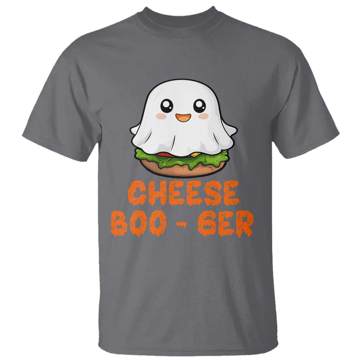 Funny Halloween T Shirt Cheese Boo-ger Cute Hamburger Ghost - Wonder Print Shop