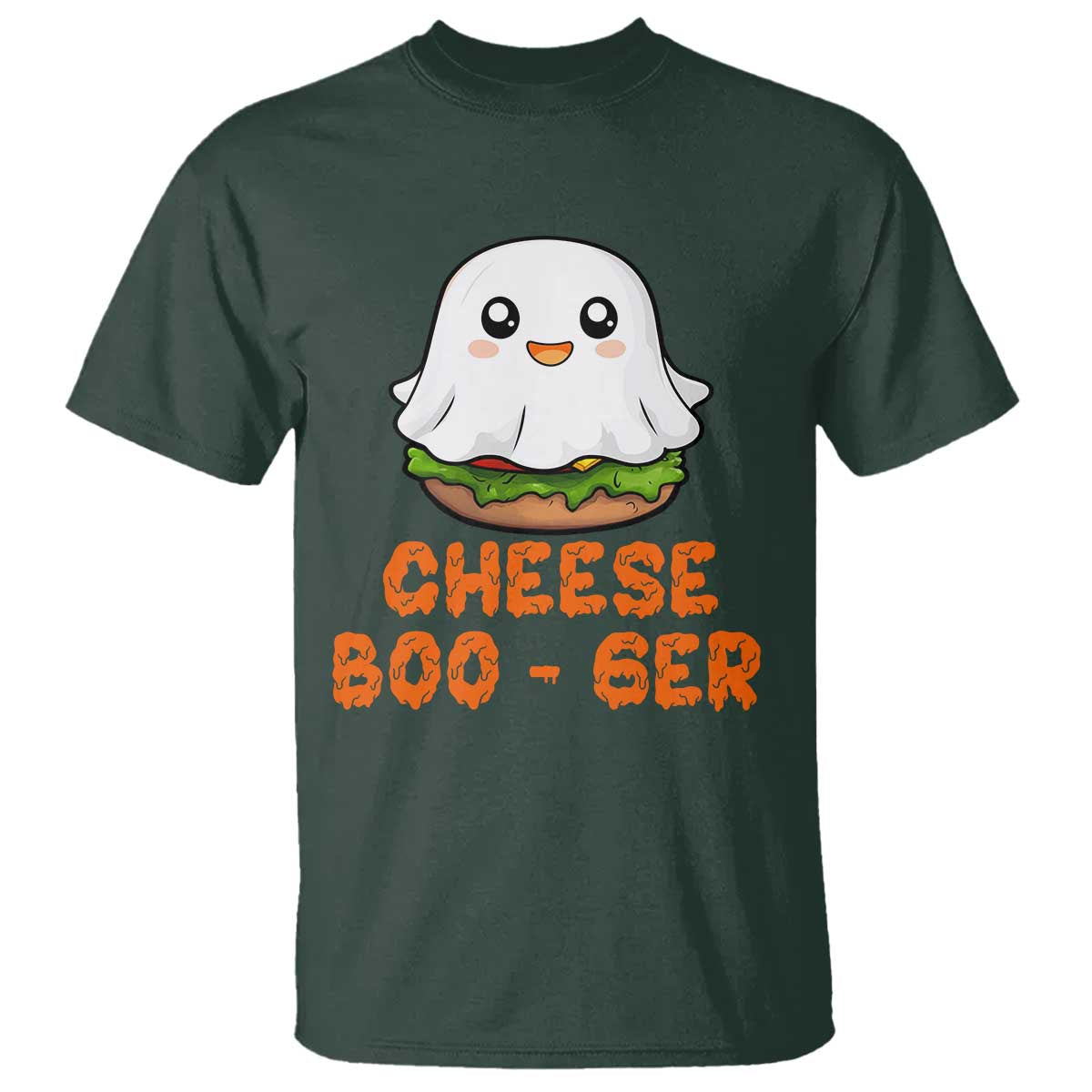 Funny Halloween T Shirt Cheese Boo-ger Cute Hamburger Ghost - Wonder Print Shop