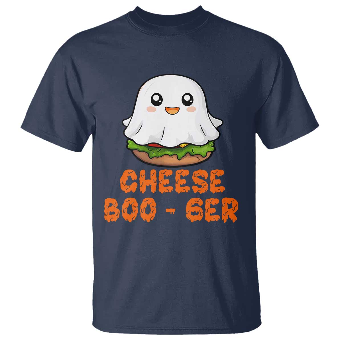 Funny Halloween T Shirt Cheese Boo-ger Cute Hamburger Ghost - Wonder Print Shop