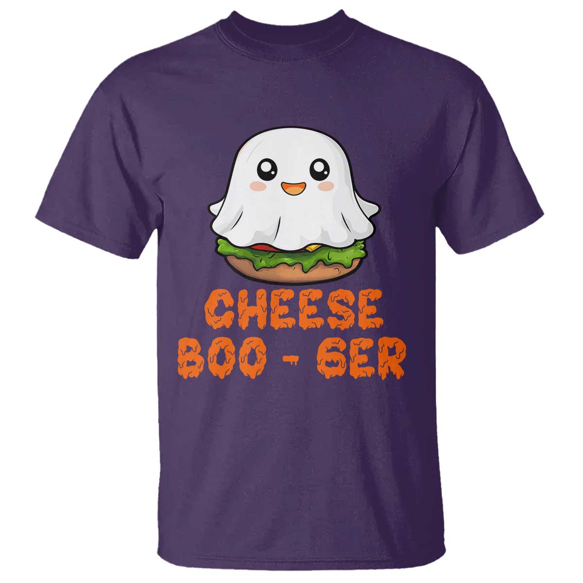 Funny Halloween T Shirt Cheese Boo-ger Cute Hamburger Ghost - Wonder Print Shop