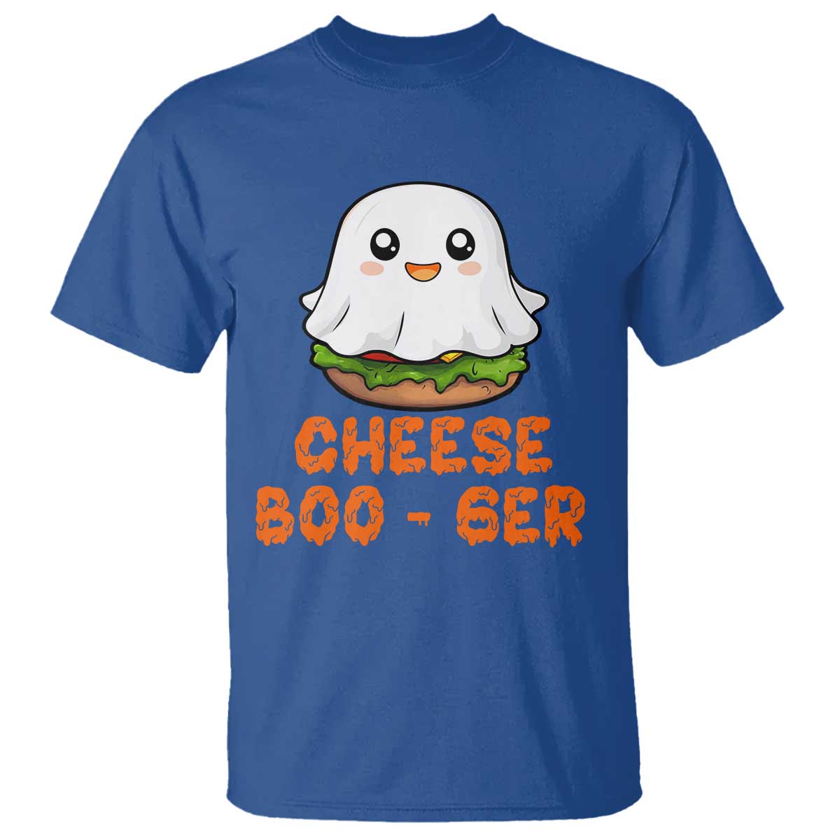 Funny Halloween T Shirt Cheese Boo-ger Cute Hamburger Ghost - Wonder Print Shop