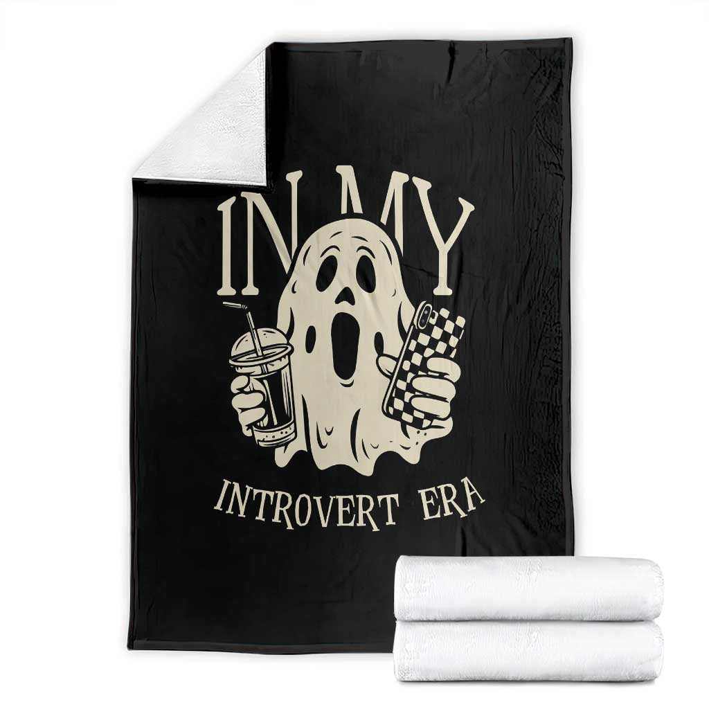 Funny Halloween Throw Blanket In  My Introvert Era Ghost - Wonder Print Shop