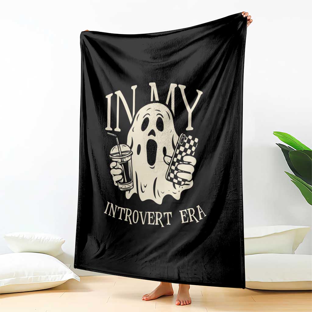 Funny Halloween Throw Blanket In  My Introvert Era Ghost - Wonder Print Shop