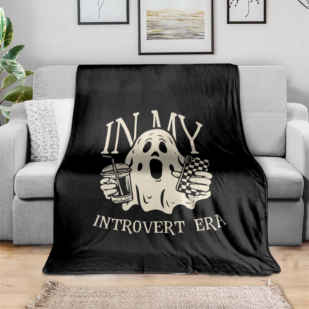 Funny Halloween Throw Blanket In  My Introvert Era Ghost - Wonder Print Shop