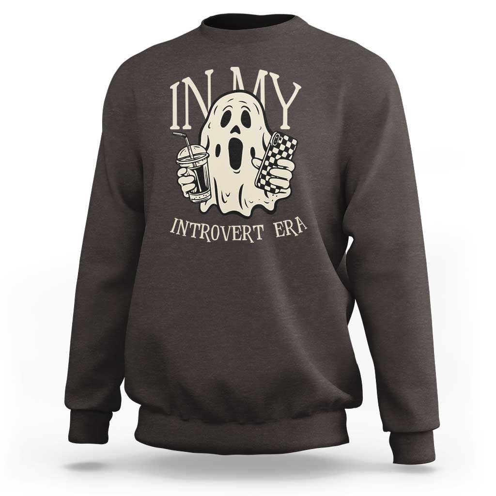 Funny Halloween Sweatshirt In  My Introvert Era Ghost - Wonder Print Shop