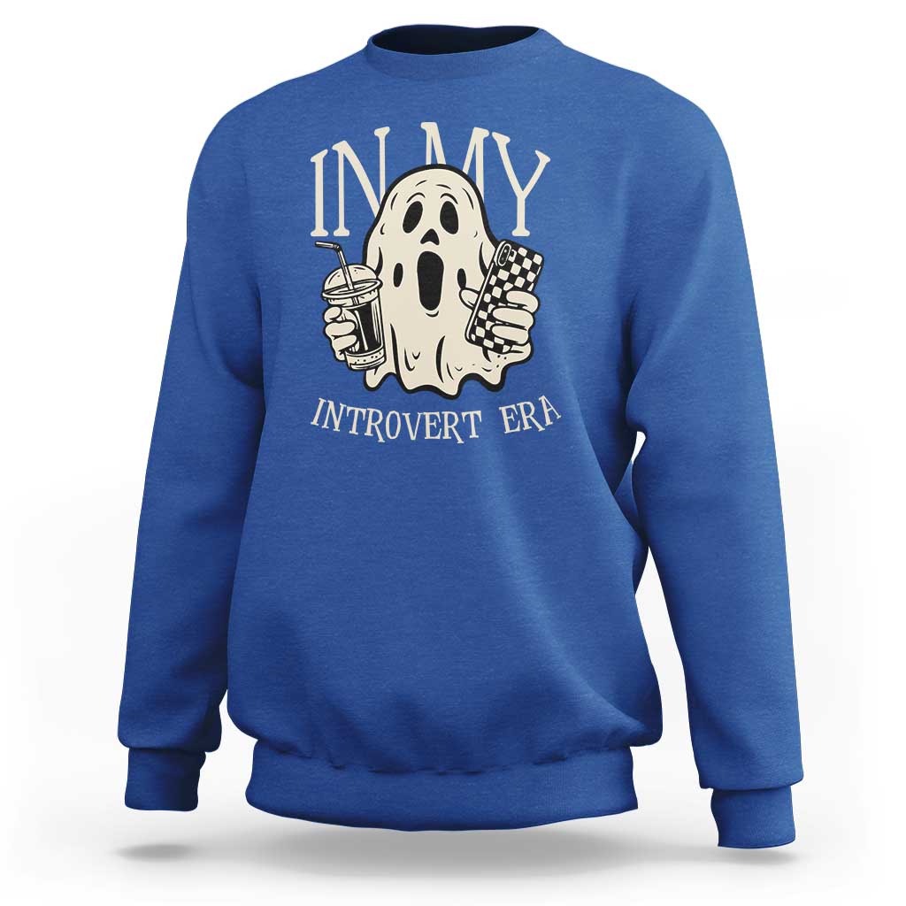 Funny Halloween Sweatshirt In  My Introvert Era Ghost - Wonder Print Shop