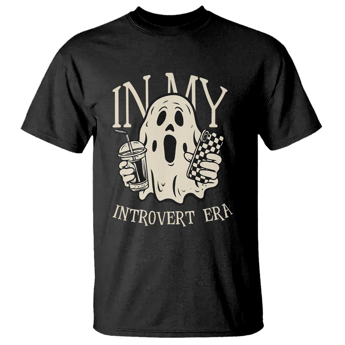 Funny Halloween T Shirt In  My Introvert Era Ghost - Wonder Print Shop