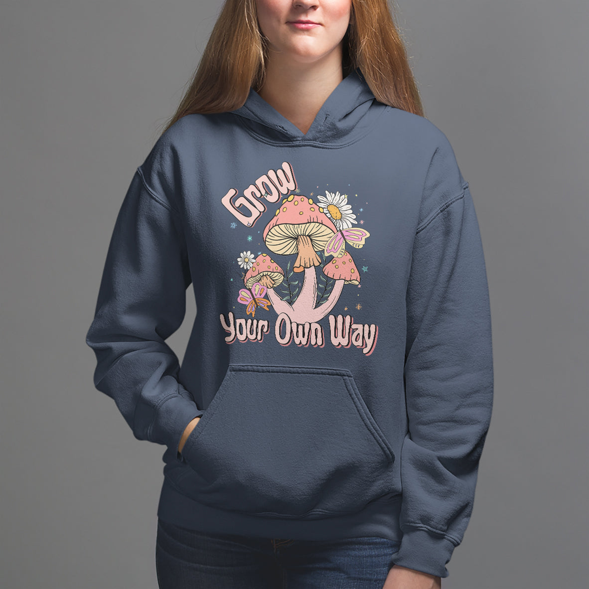 Grow Your Own Way Mushroom Level Up Hoodie - Wonder Print Shop