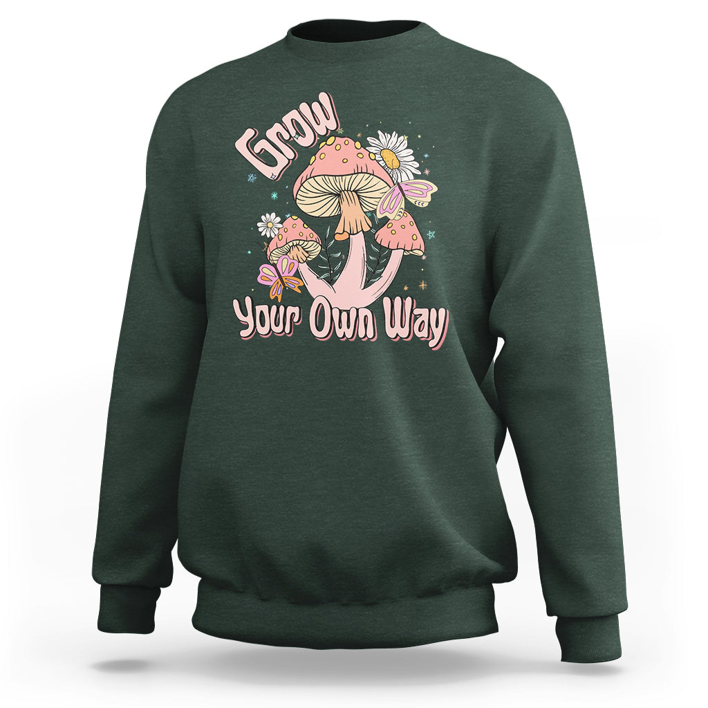 Grow Your Own Way Mushroom Level Up Sweatshirt - Wonder Print Shop