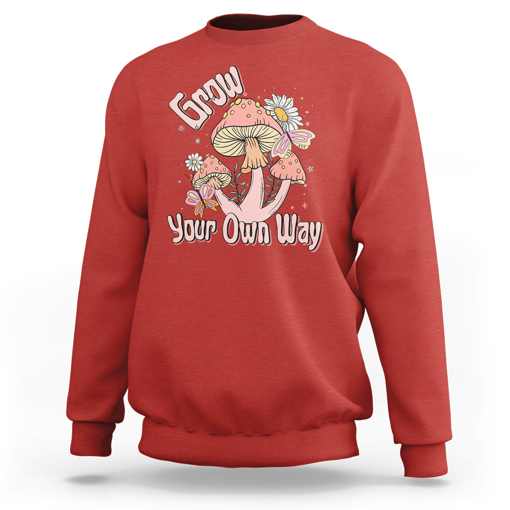Grow Your Own Way Mushroom Level Up Sweatshirt - Wonder Print Shop
