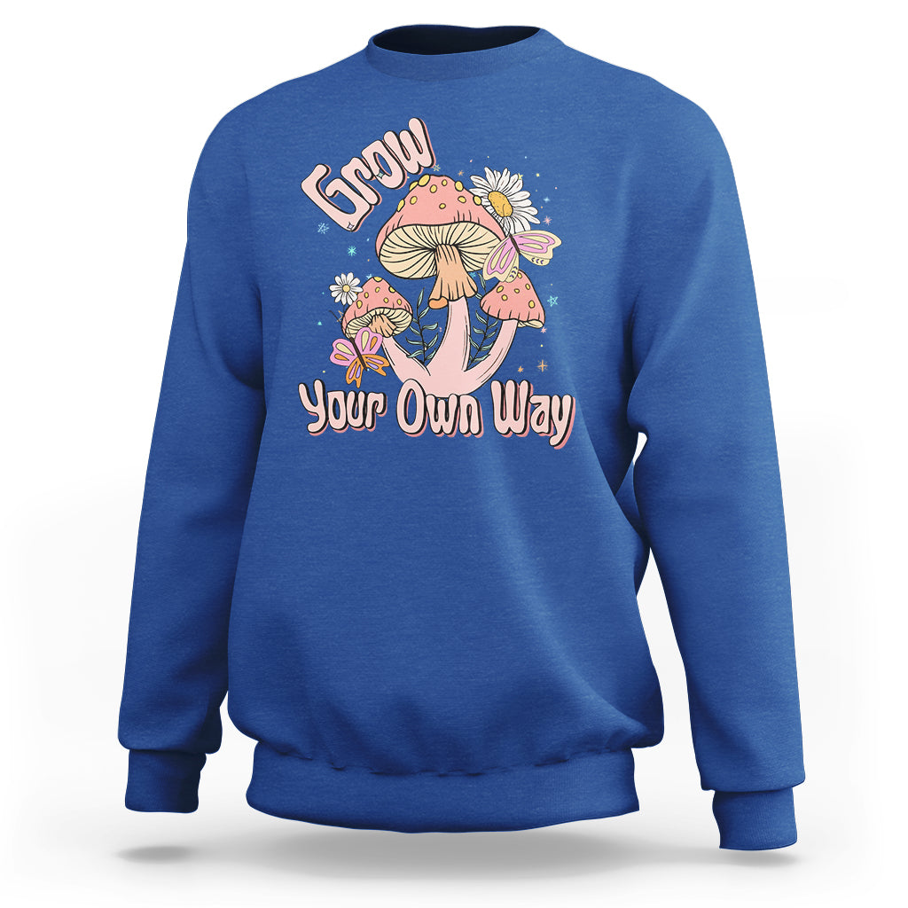 Grow Your Own Way Mushroom Level Up Sweatshirt - Wonder Print Shop