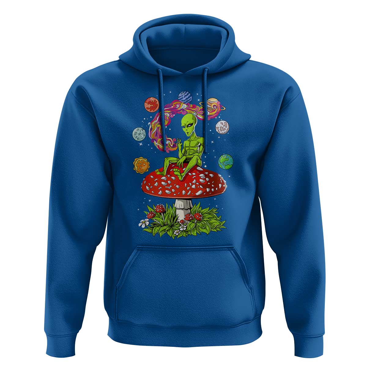 Outer Space Funny Alien Smoking Hoodie