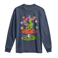 Outer Space Funny Alien Smoking Long Sleeve Shirt