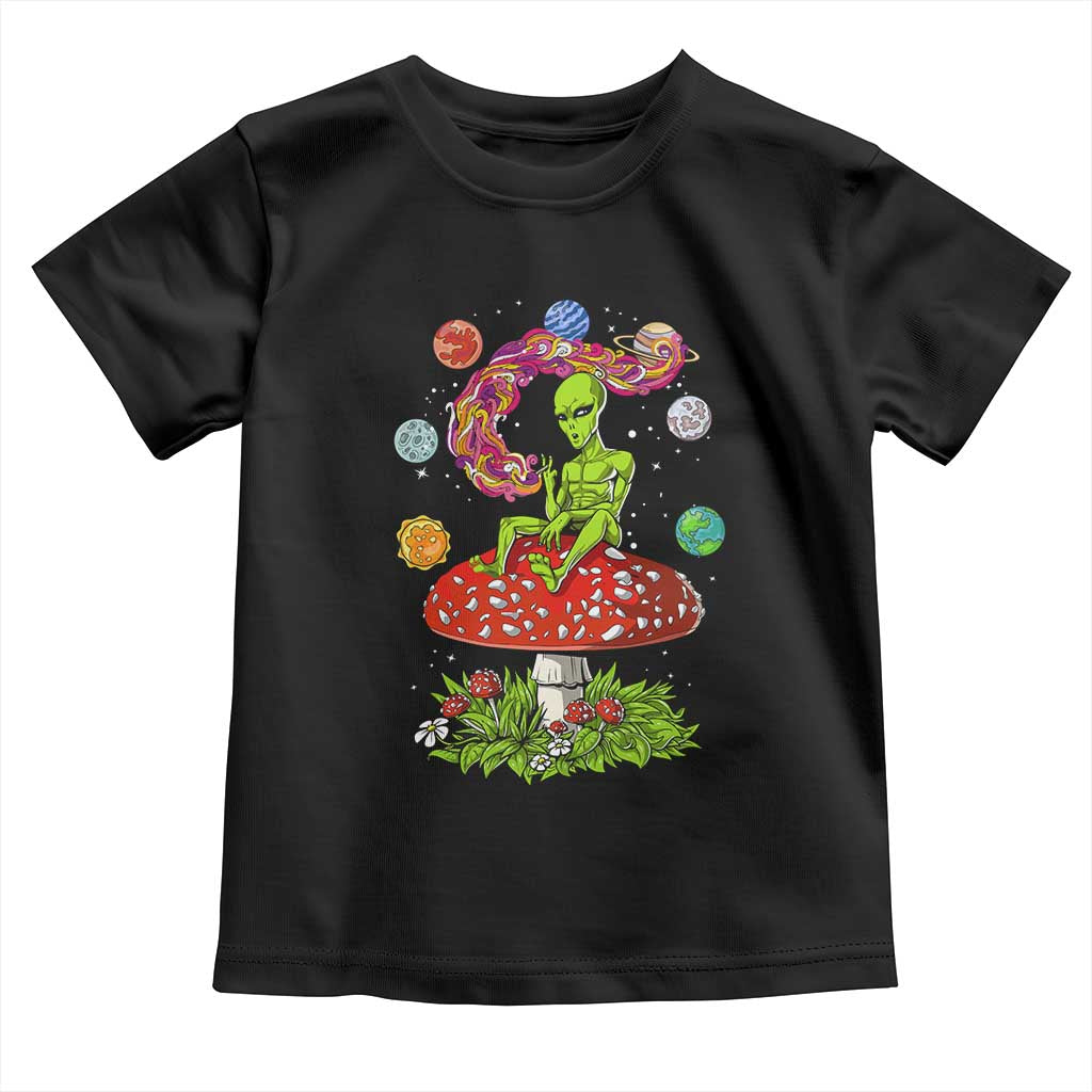 Outer Space Funny Alien Smoking Toddler T Shirt