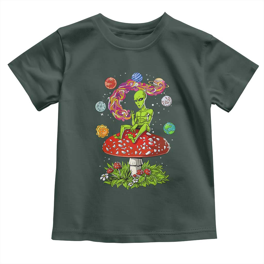 Outer Space Funny Alien Smoking Toddler T Shirt