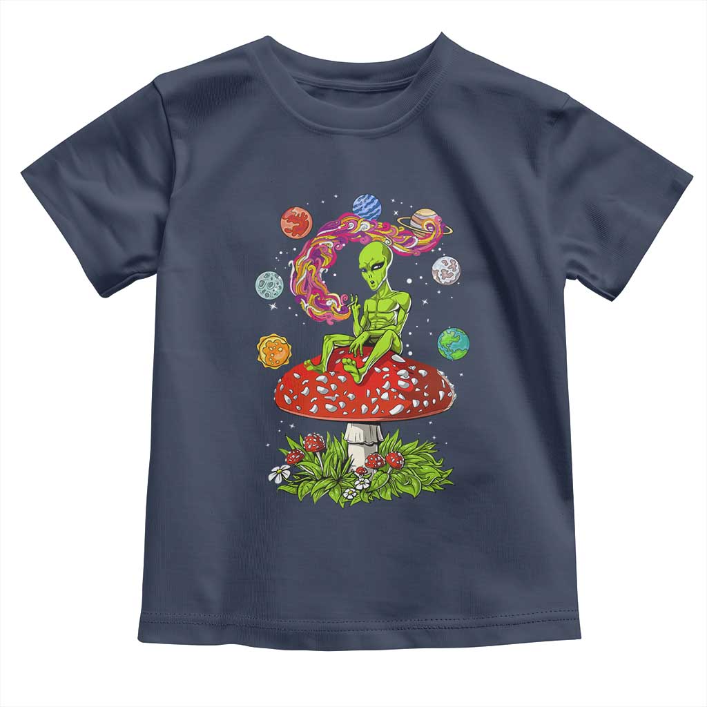 Outer Space Funny Alien Smoking Toddler T Shirt