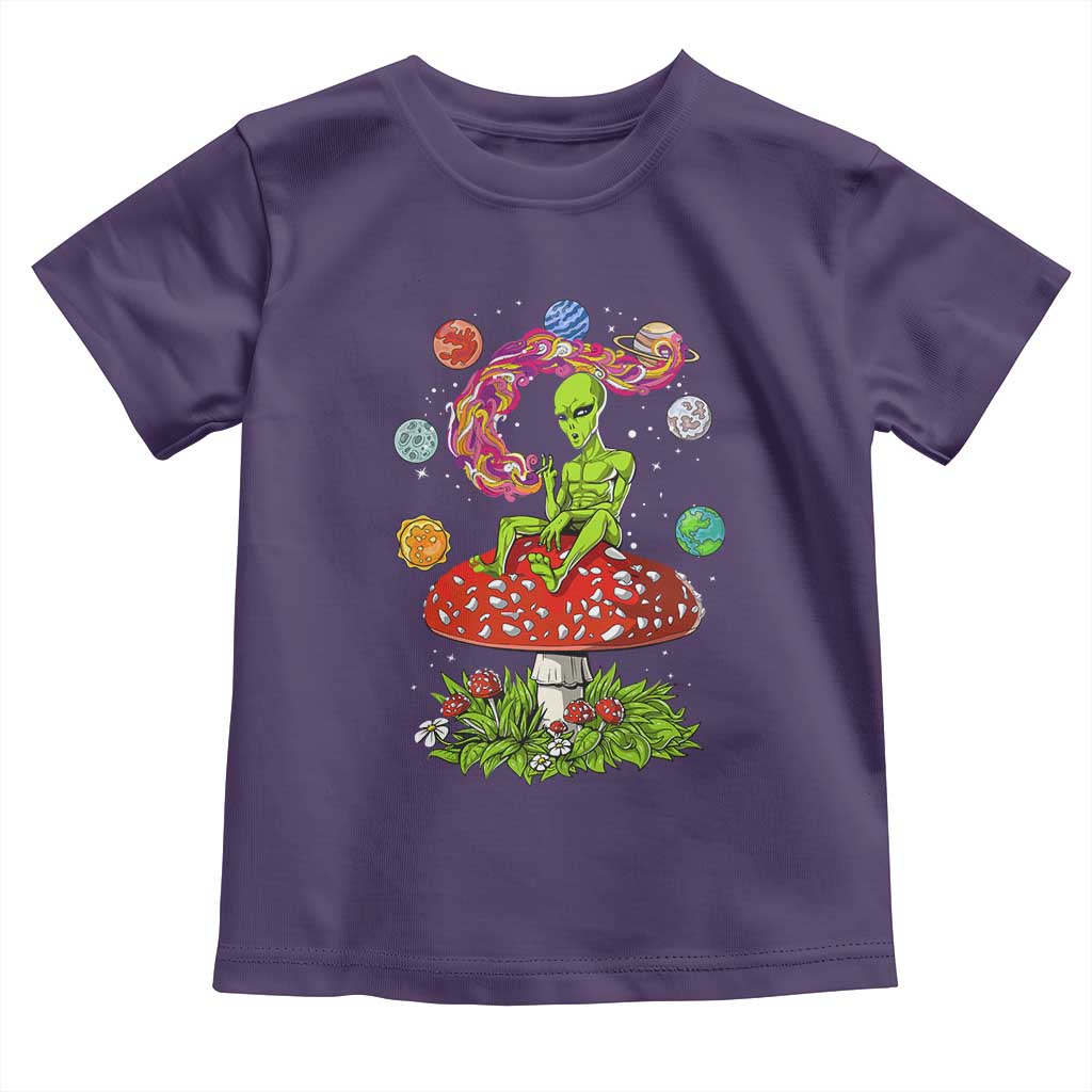 Outer Space Funny Alien Smoking Toddler T Shirt