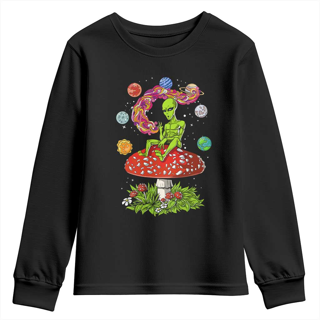 Outer Space Funny Alien Smoking Youth Sweatshirt