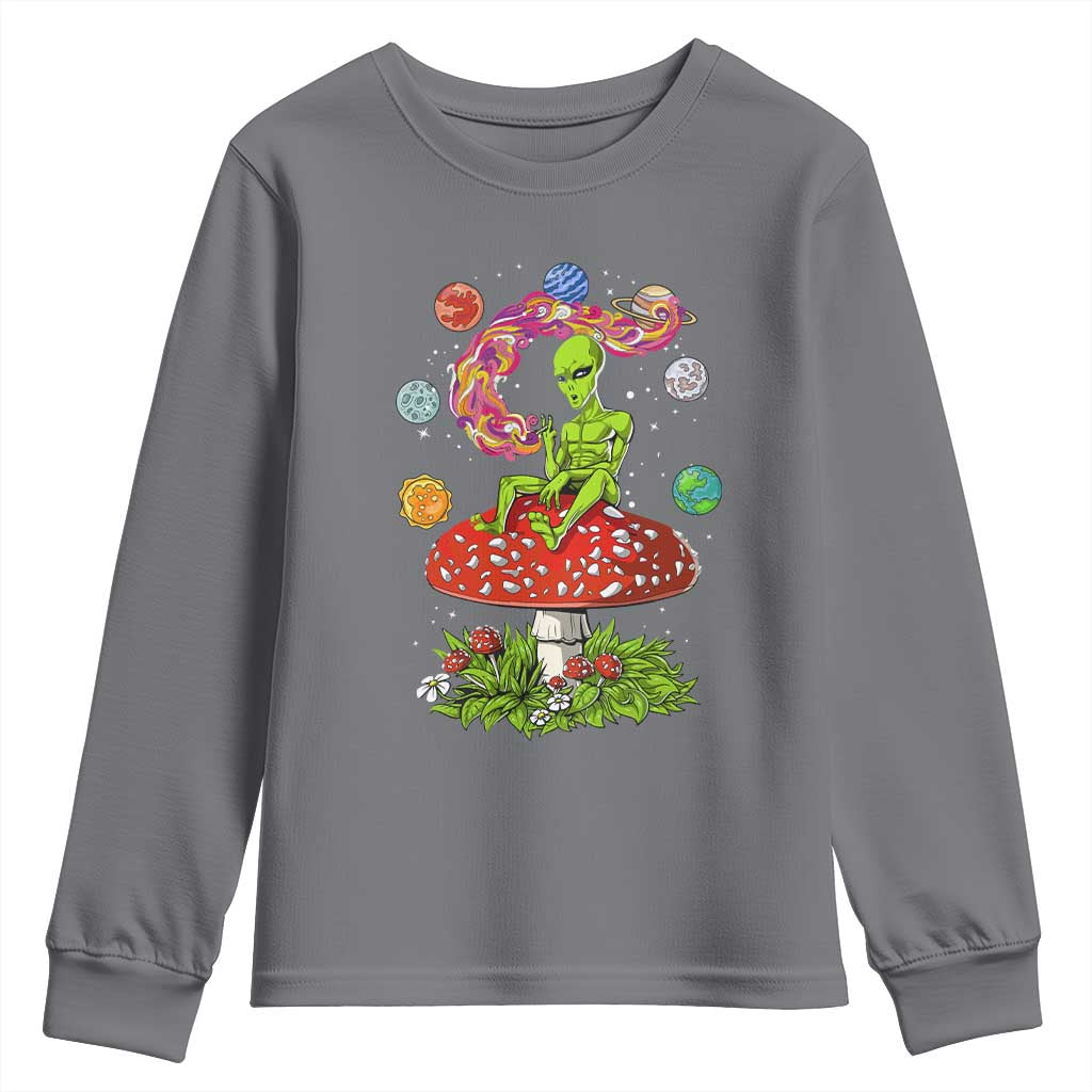 Outer Space Funny Alien Smoking Youth Sweatshirt