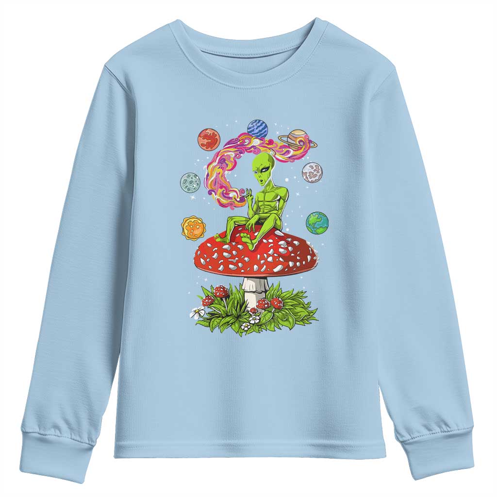 Outer Space Funny Alien Smoking Youth Sweatshirt
