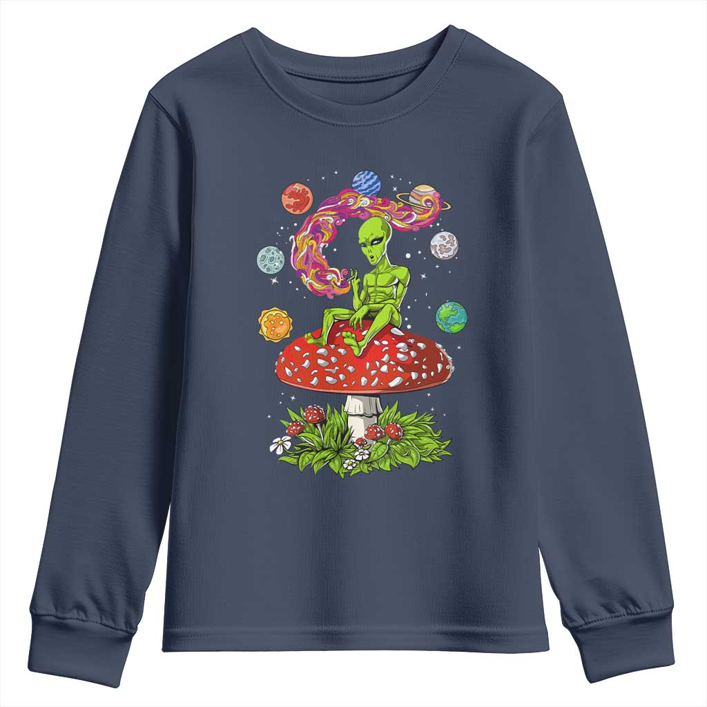 Outer Space Funny Alien Smoking Youth Sweatshirt