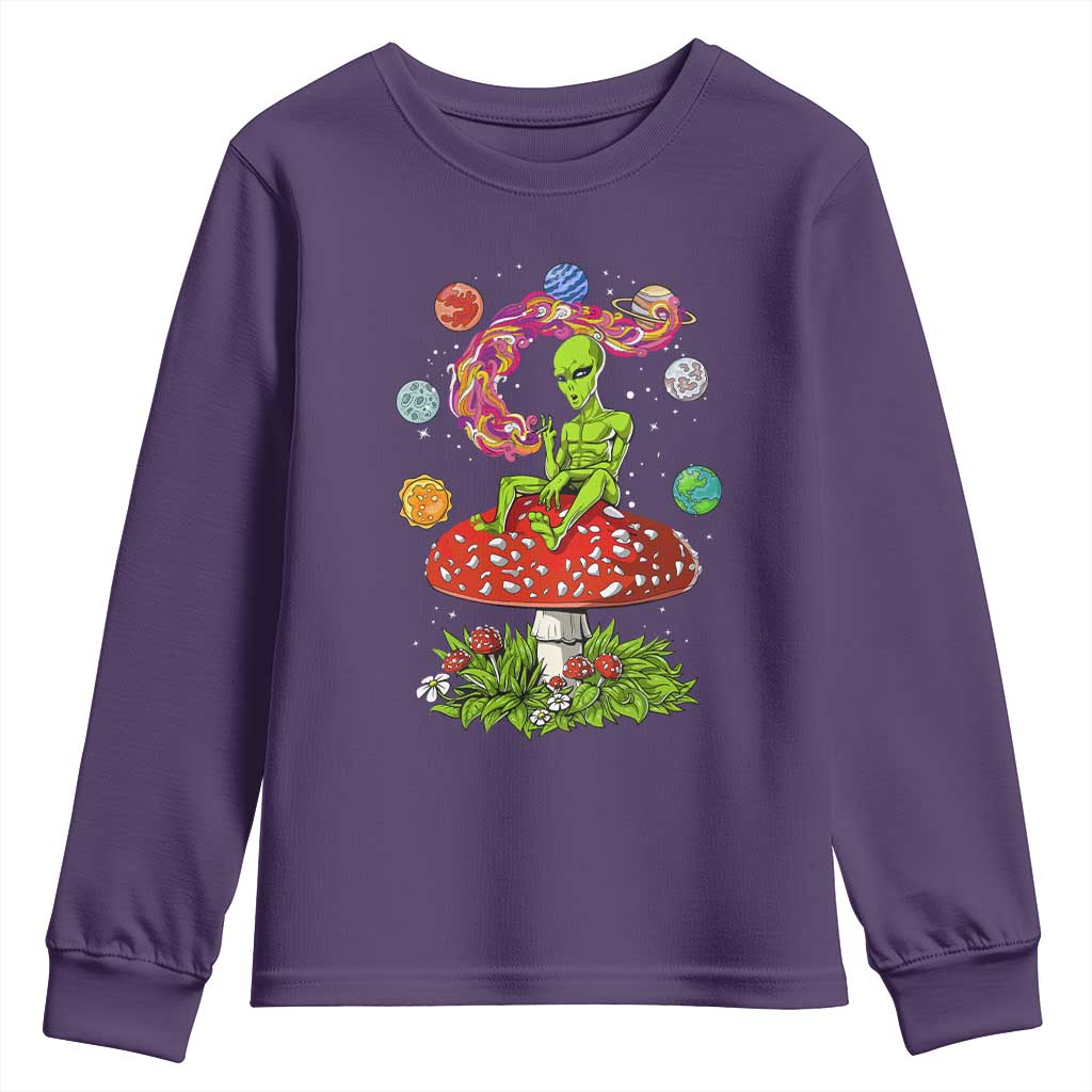 Outer Space Funny Alien Smoking Youth Sweatshirt
