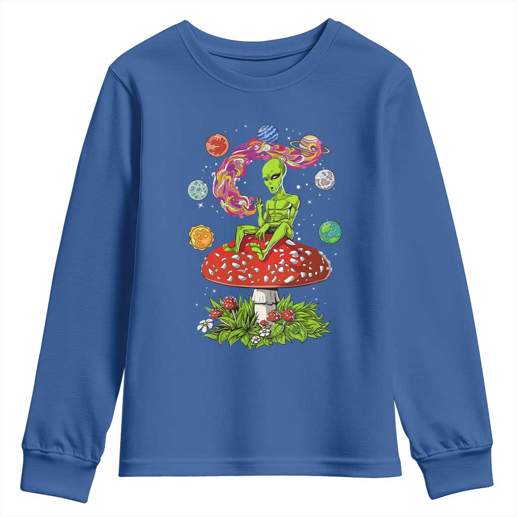 Outer Space Funny Alien Smoking Youth Sweatshirt