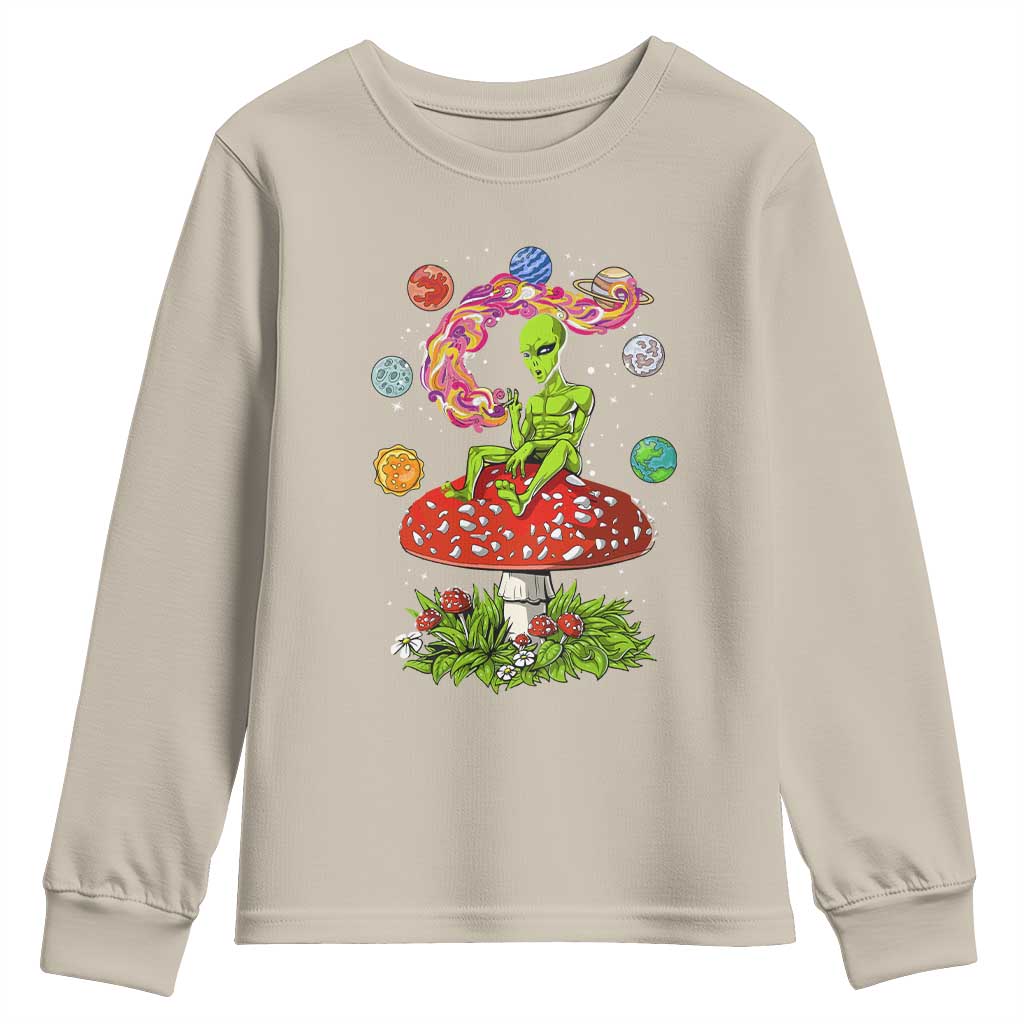 Outer Space Funny Alien Smoking Youth Sweatshirt