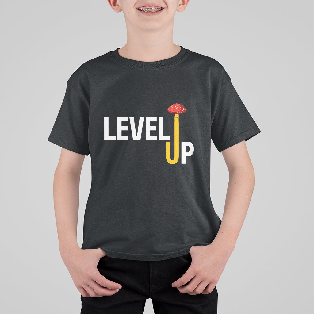 Level Up Mushroom Grow Your Own Way T Shirt For Kid - Wonder Print Shop