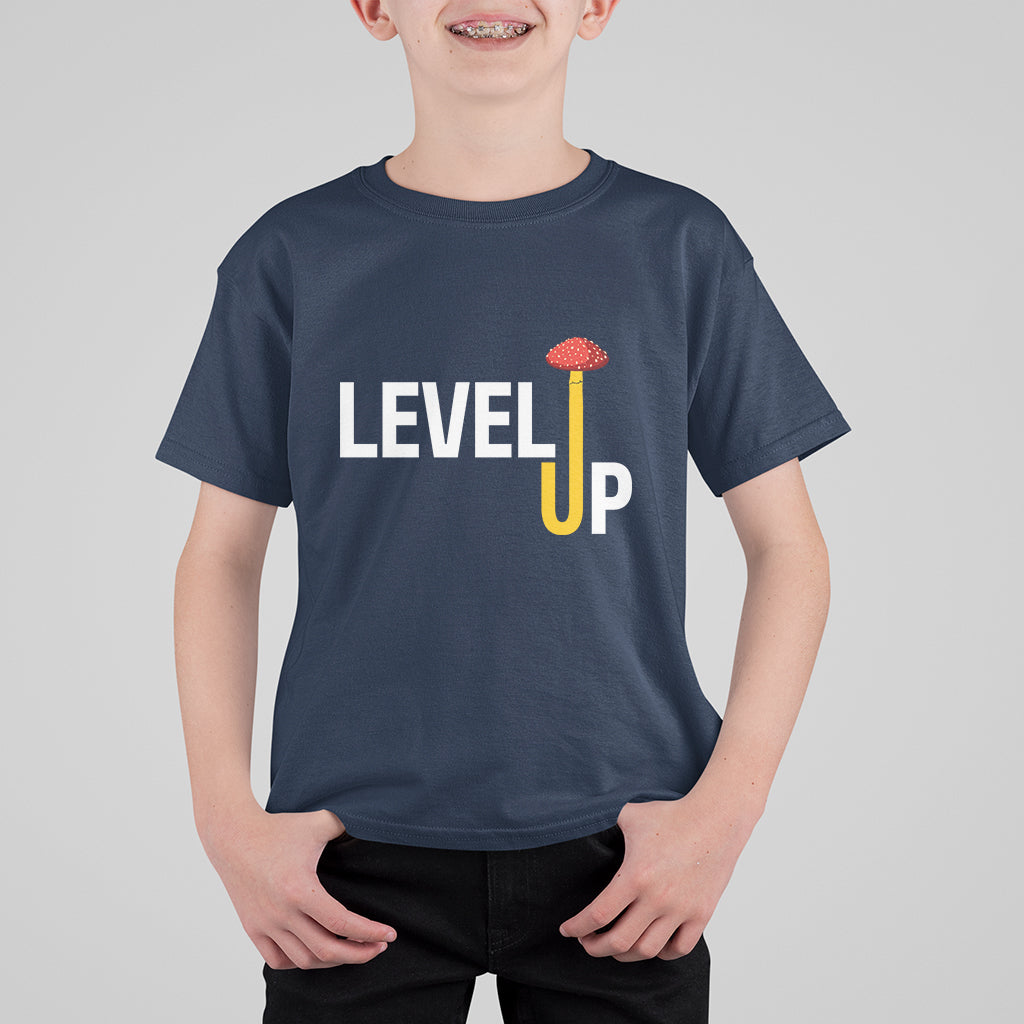 Level Up Mushroom Grow Your Own Way T Shirt For Kid - Wonder Print Shop