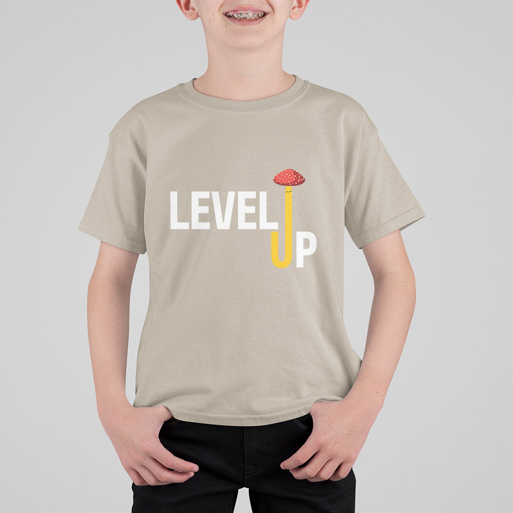 Level Up Mushroom Grow Your Own Way T Shirt For Kid - Wonder Print Shop