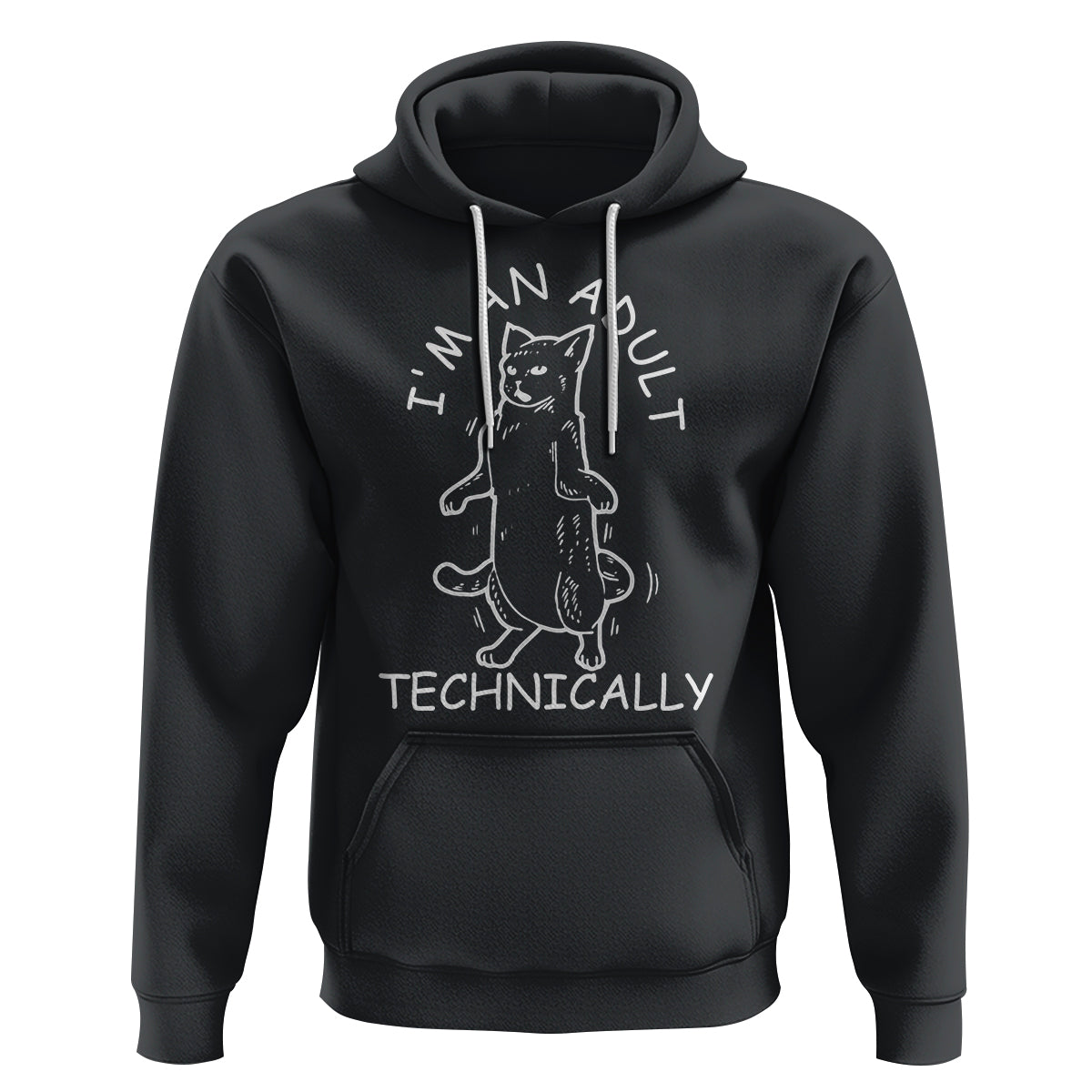 I'm An Adult Technically Funny Cat 18th Birthday Hoodie - Wonder Print Shop