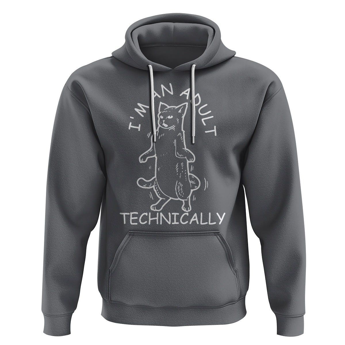 I'm An Adult Technically Funny Cat 18th Birthday Hoodie - Wonder Print Shop