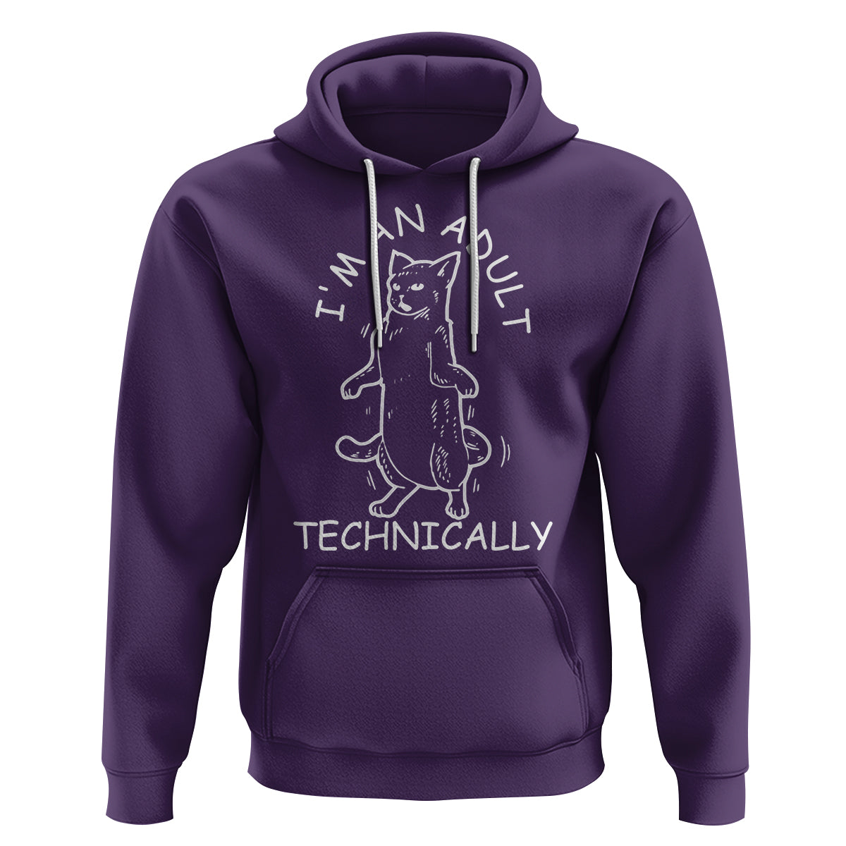 I'm An Adult Technically Funny Cat 18th Birthday Hoodie - Wonder Print Shop