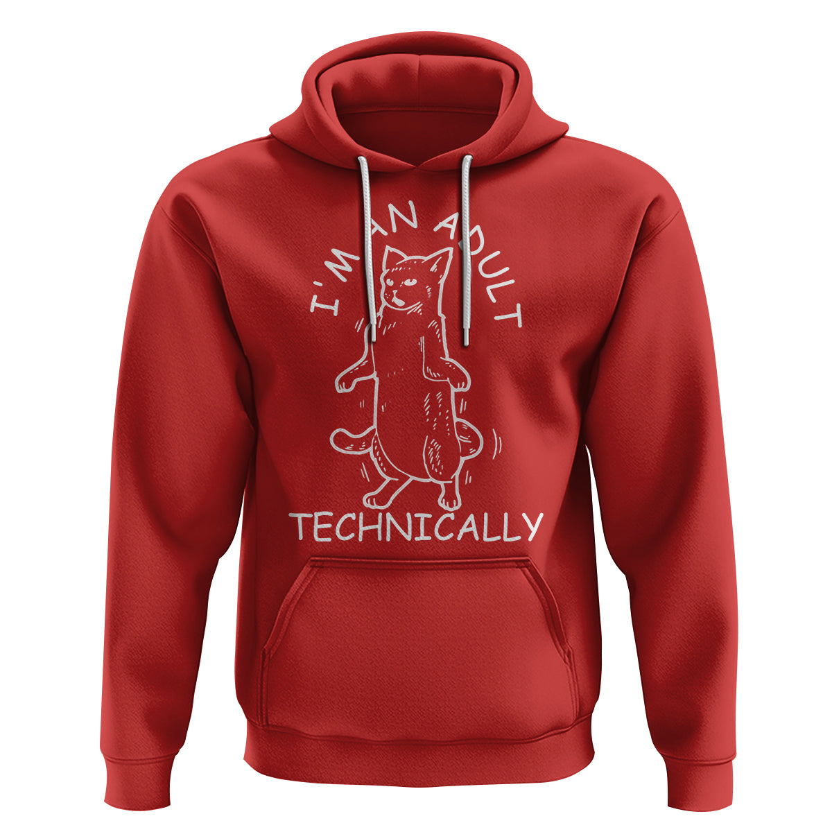 I'm An Adult Technically Funny Cat 18th Birthday Hoodie - Wonder Print Shop