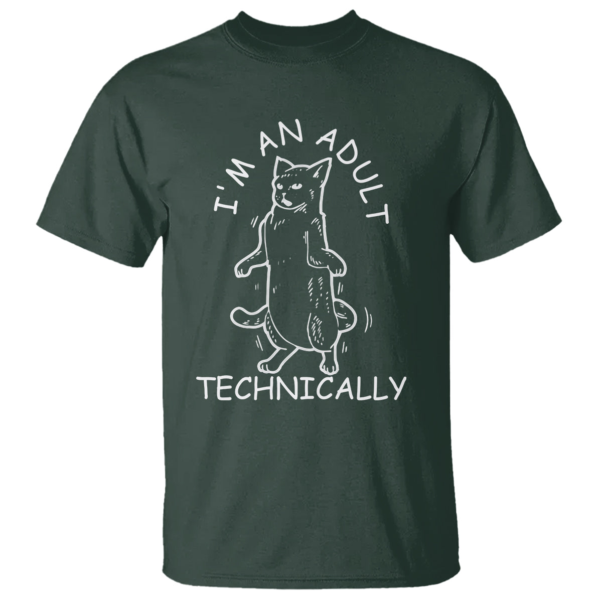 I'm An Adult Technically Funny Cat 18th Birthday T Shirt - Wonder Print Shop