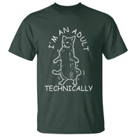 I'm An Adult Technically Funny Cat 18th Birthday T Shirt - Wonder Print Shop