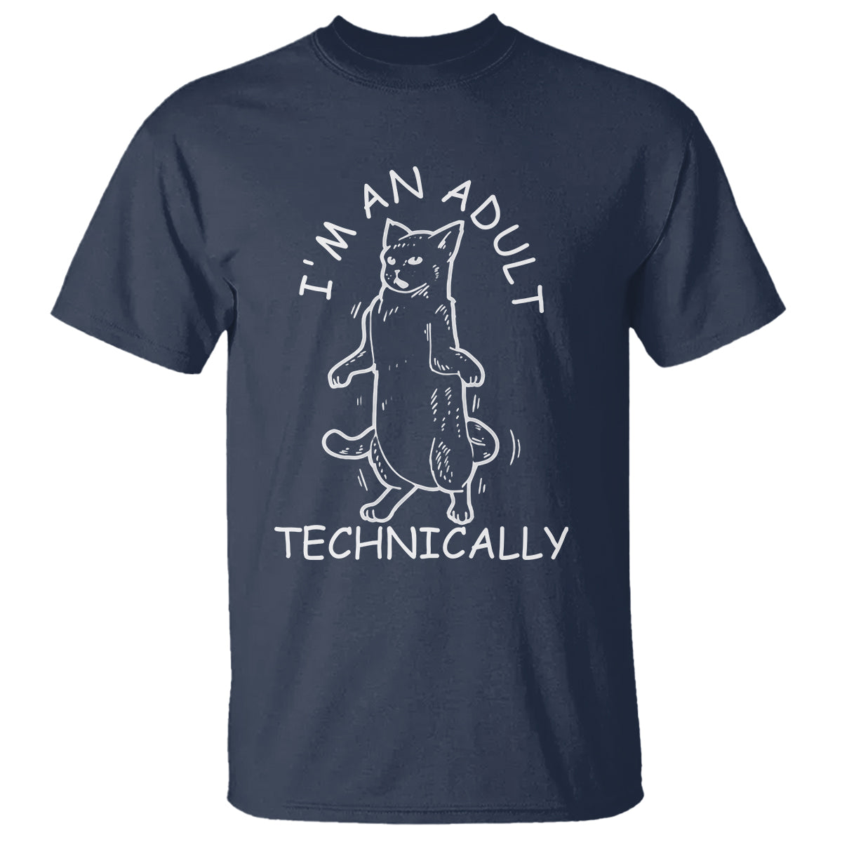 I'm An Adult Technically Funny Cat 18th Birthday T Shirt - Wonder Print Shop