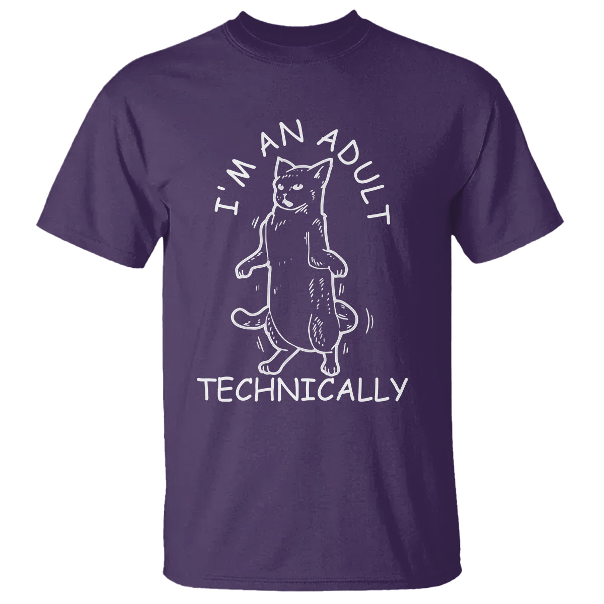 I'm An Adult Technically Funny Cat 18th Birthday T Shirt - Wonder Print Shop