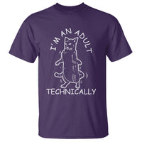 I'm An Adult Technically Funny Cat 18th Birthday T Shirt - Wonder Print Shop