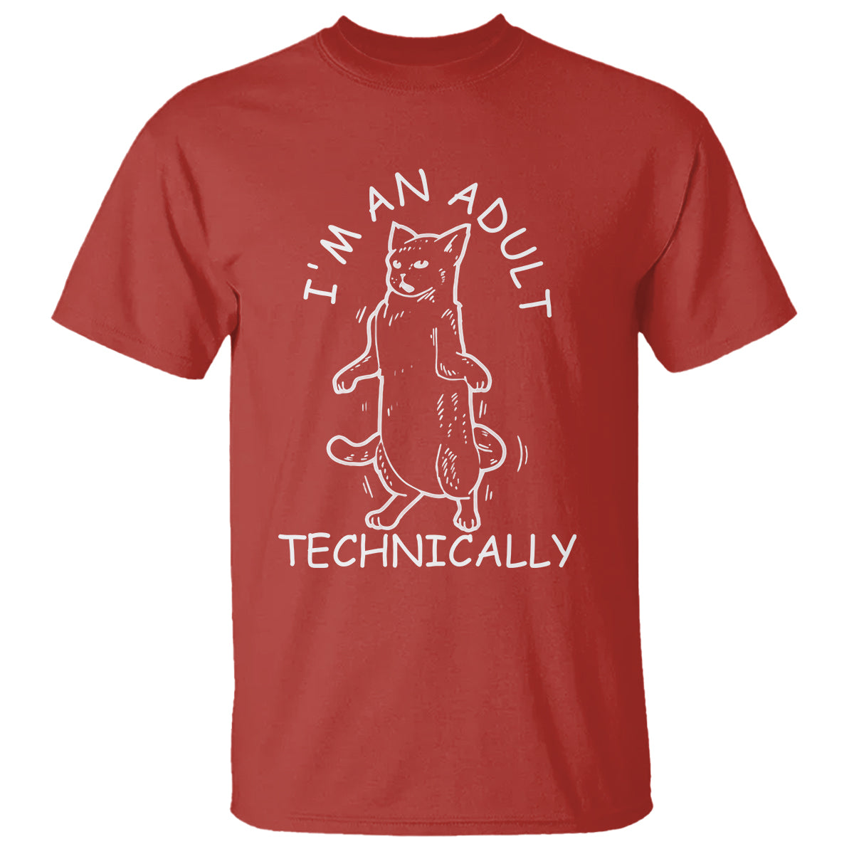 I'm An Adult Technically Funny Cat 18th Birthday T Shirt - Wonder Print Shop