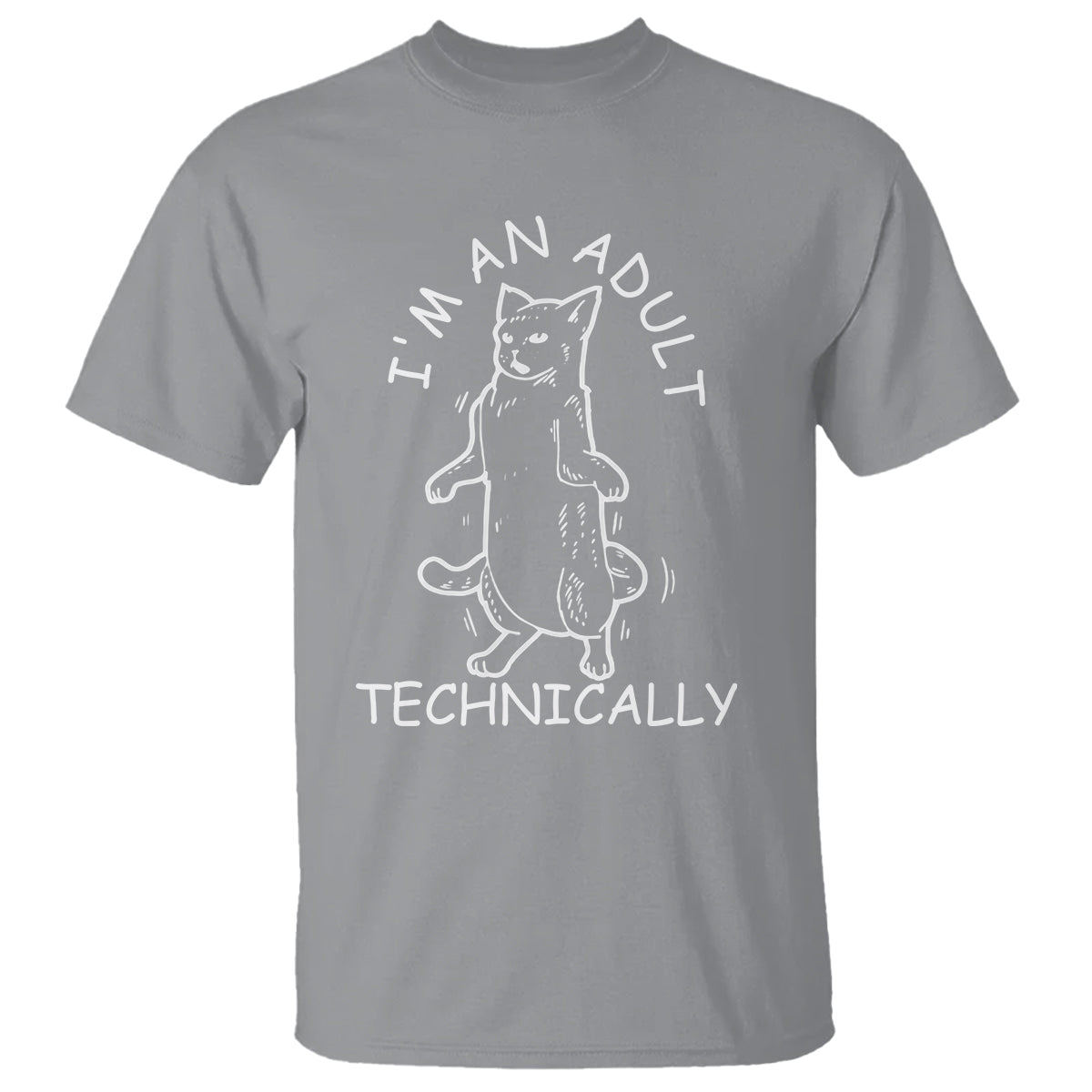 I'm An Adult Technically Funny Cat 18th Birthday T Shirt - Wonder Print Shop