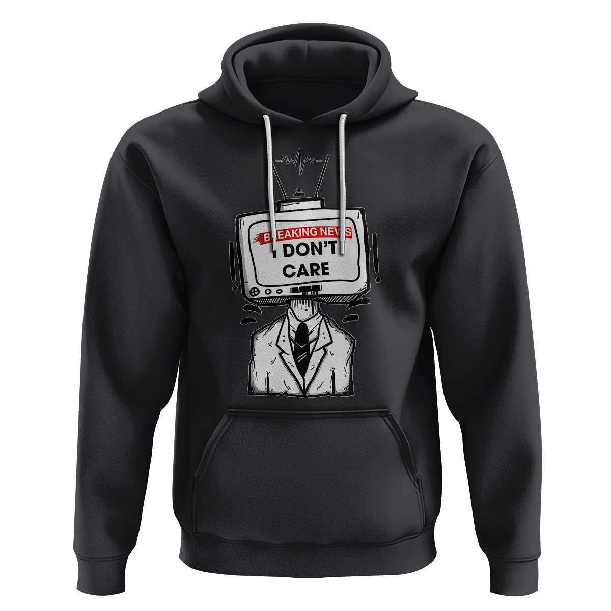 Breaking News I Don't Care Funny Sarcasm Humor Sarcastic Joke Aniti Social Hoodie - Wonder Print Shop