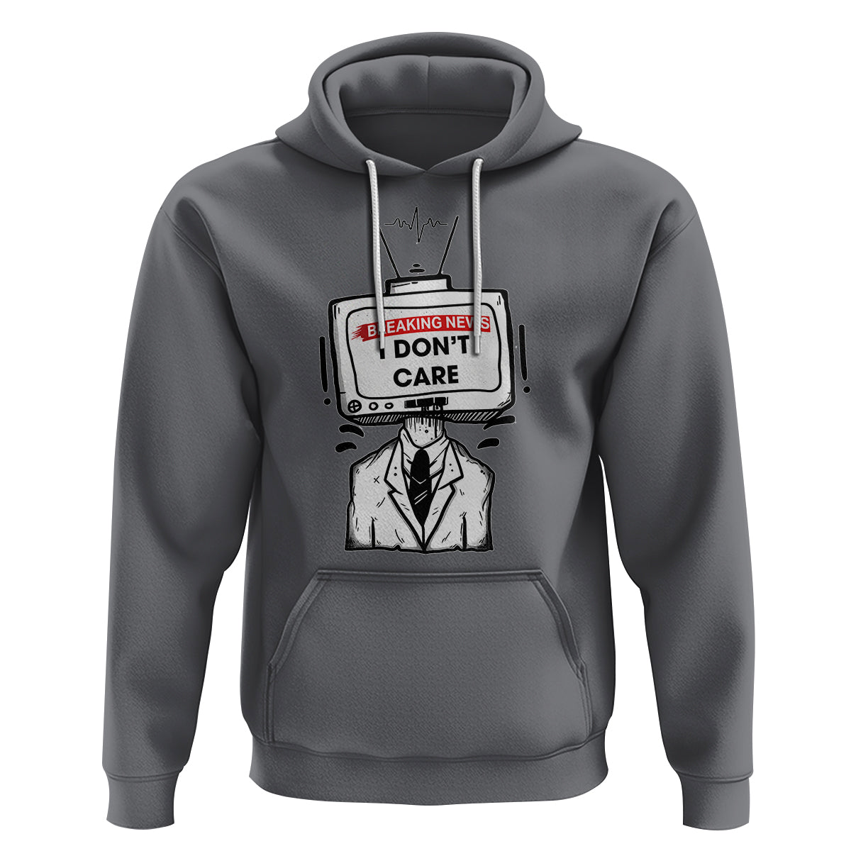 Breaking News I Don't Care Funny Sarcasm Humor Sarcastic Joke Aniti Social Hoodie - Wonder Print Shop