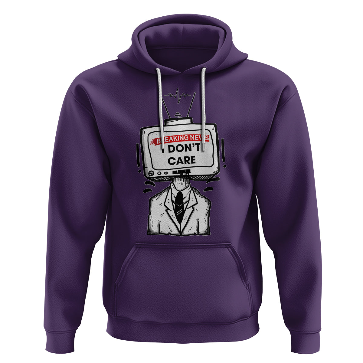 Breaking News I Don't Care Funny Sarcasm Humor Sarcastic Joke Aniti Social Hoodie - Wonder Print Shop
