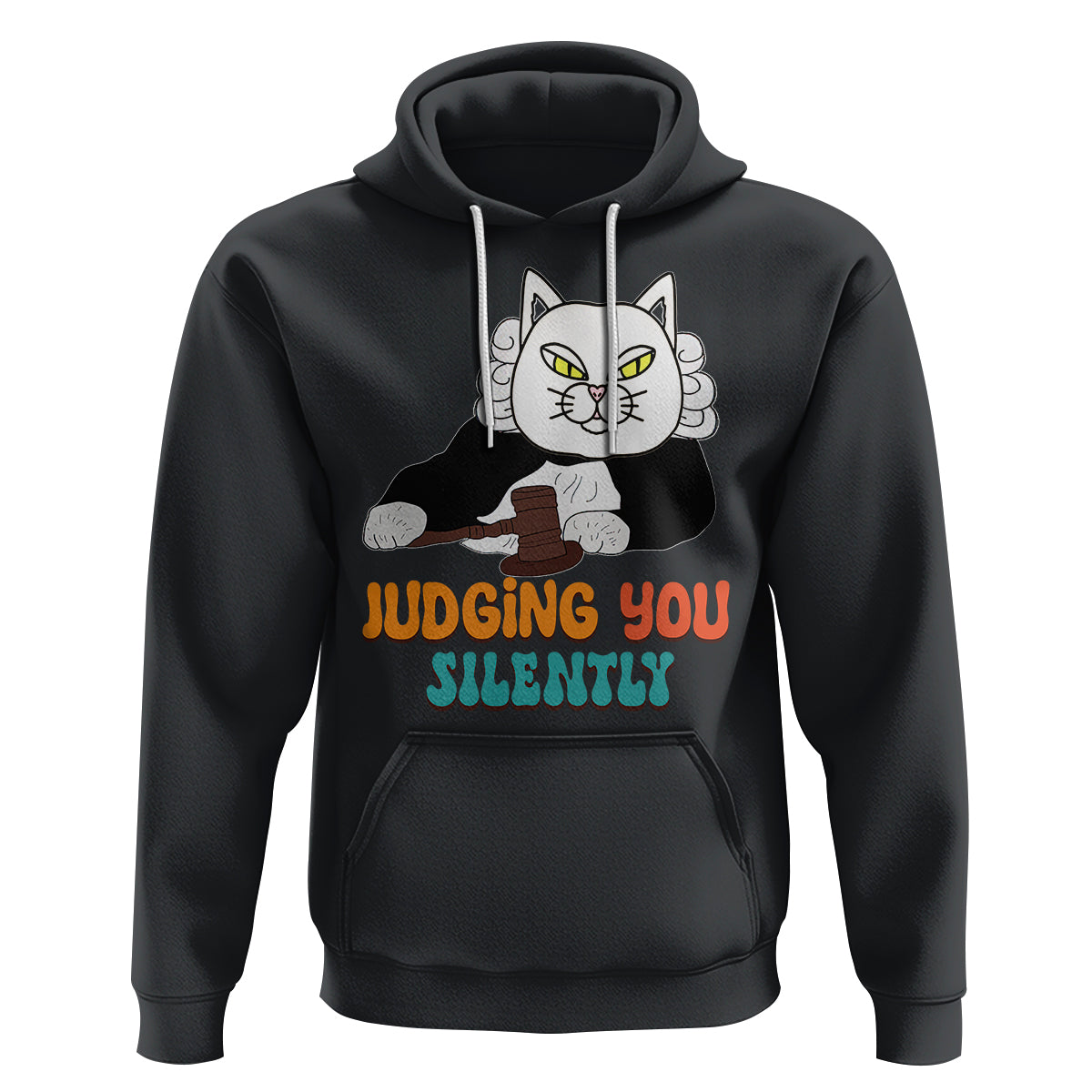 Judge Cat Judging You Silently Funny Sarcastic Hoodie - Wonder Print Shop