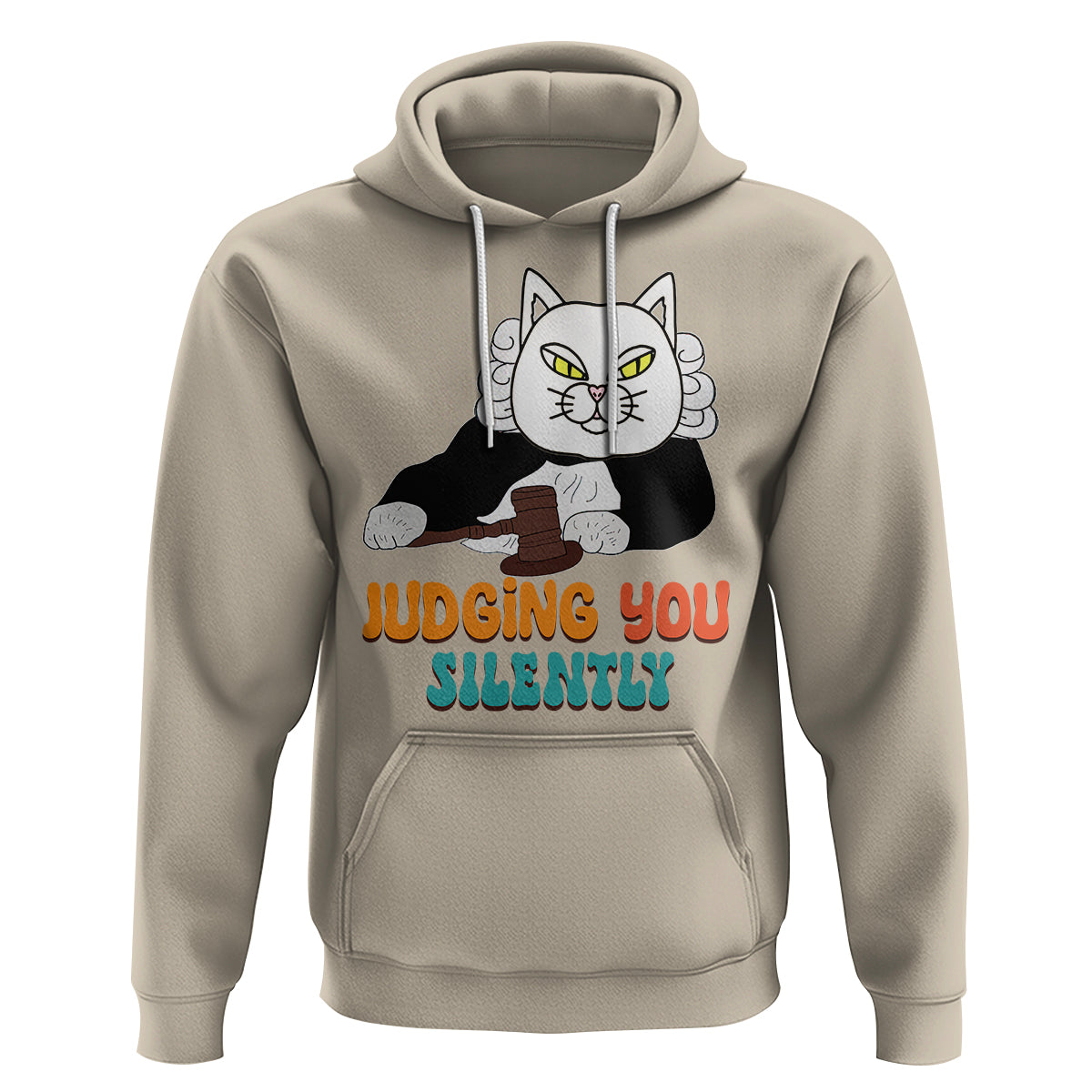 Judge Cat Judging You Silently Funny Sarcastic Hoodie - Wonder Print Shop